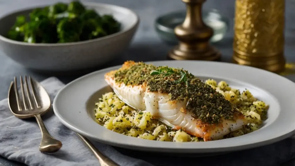 Herb-Crusted Baked Haddock