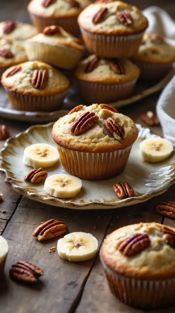 Maple Pecan Banana Muffins