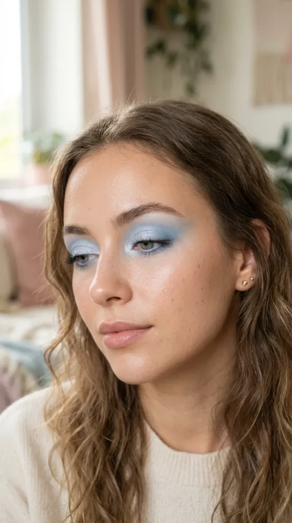 Soft Light Blue Smokey Eyes