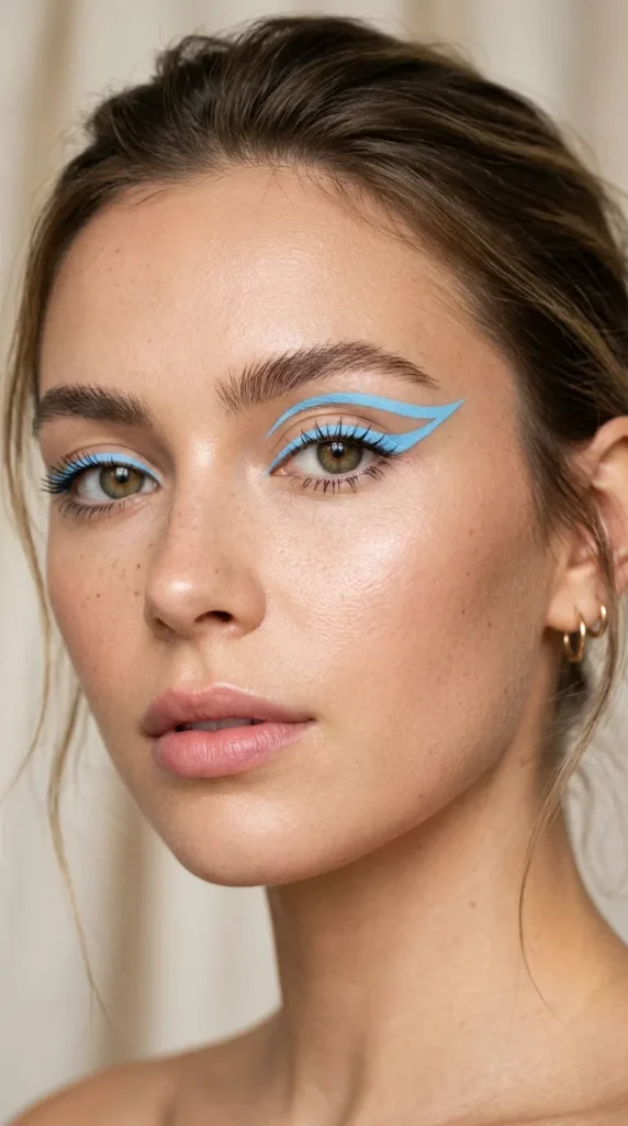 Soft Blue Graphic Liner Art