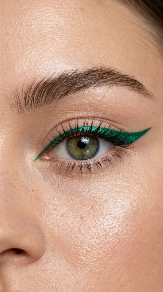 Emerald Eyeliner with Nude Base