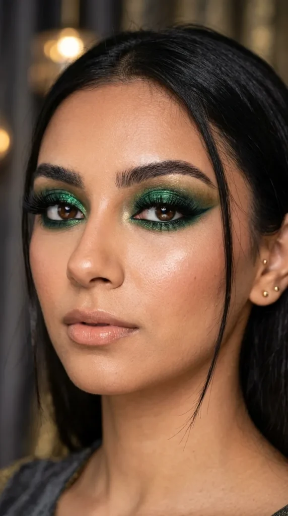 Dramatic Emerald Lash Look