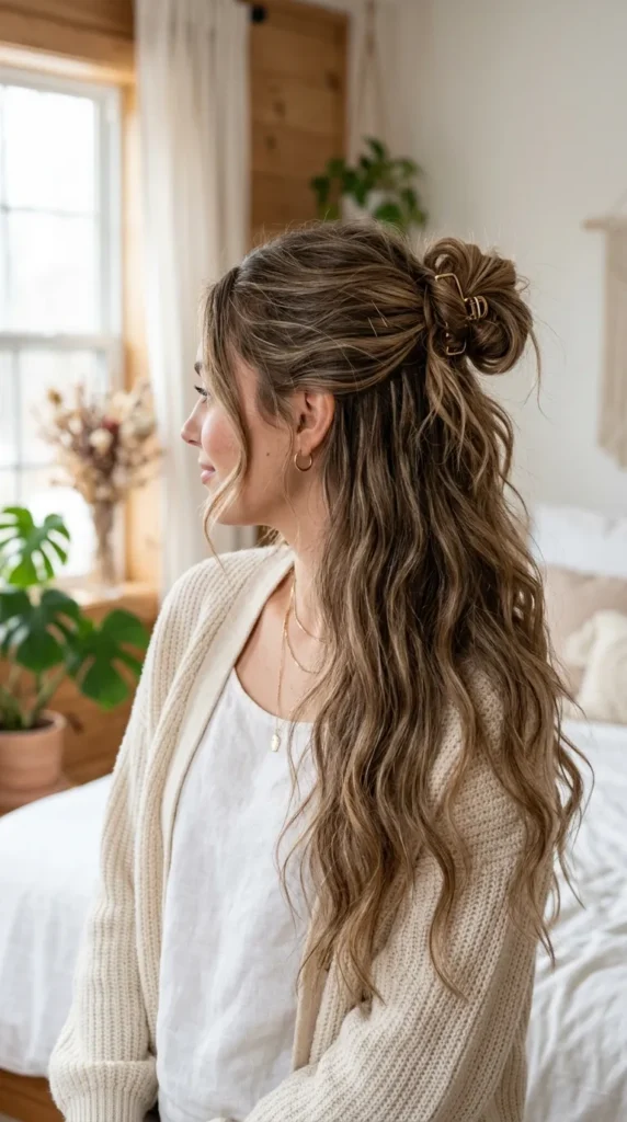 Try Half-Up Messy Bun