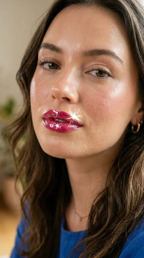 Glossy Lips Focus Makeup
