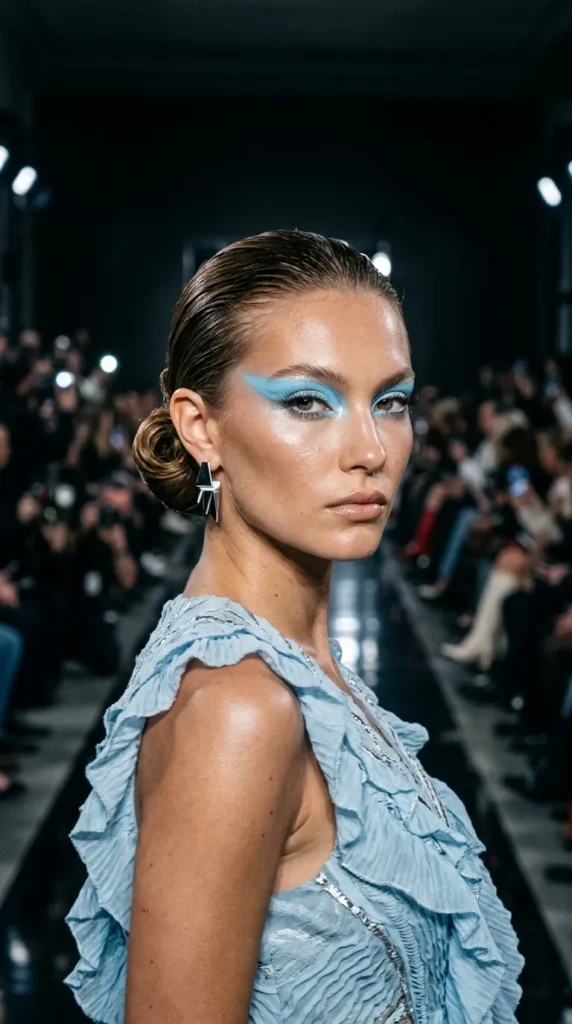 Editorial Runway Blue Makeup