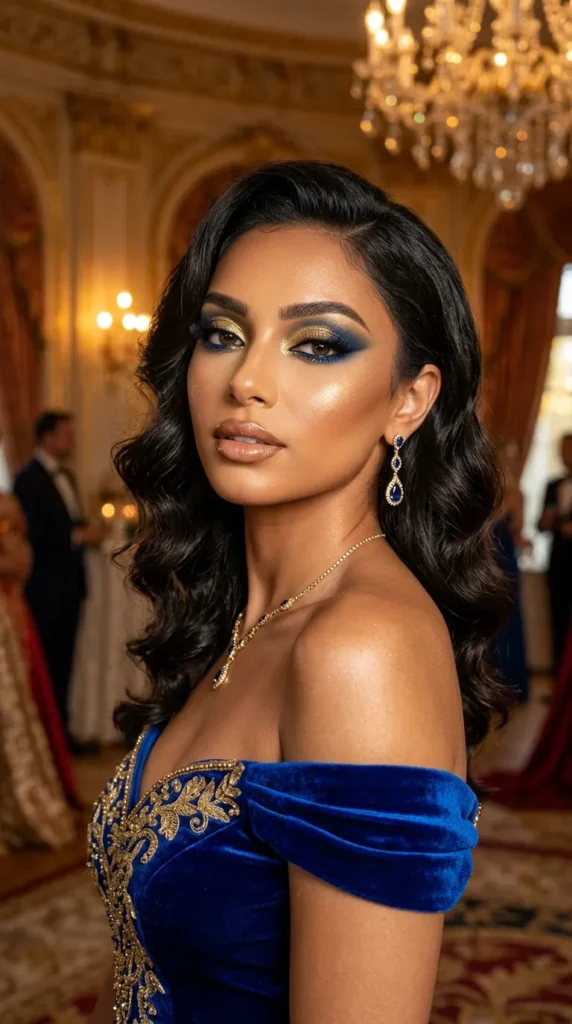 Gold and Blue Fusion Glam