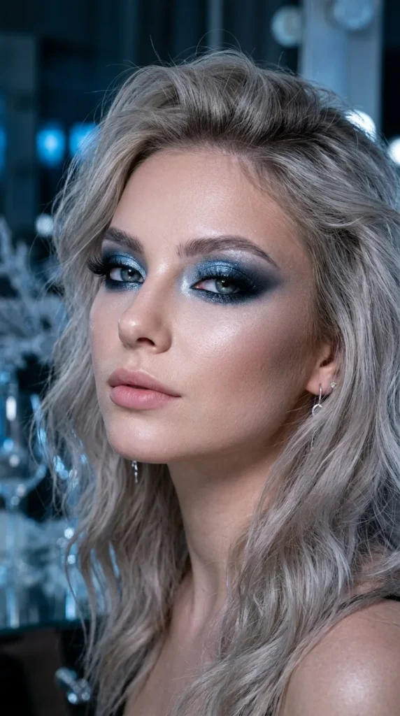 Bold Icy Smokey Blue Glam