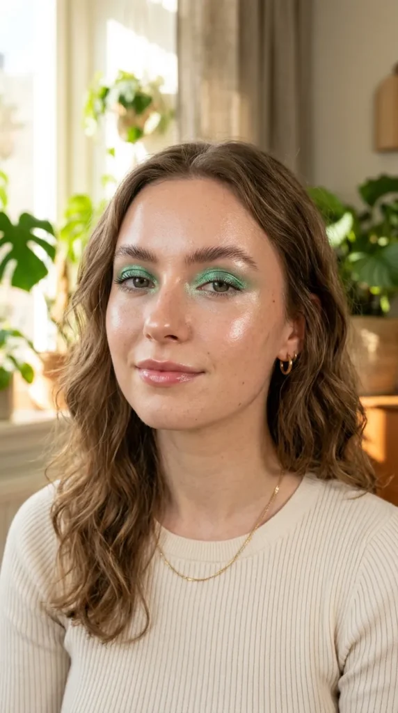 Dewy Emerald Glow Makeup