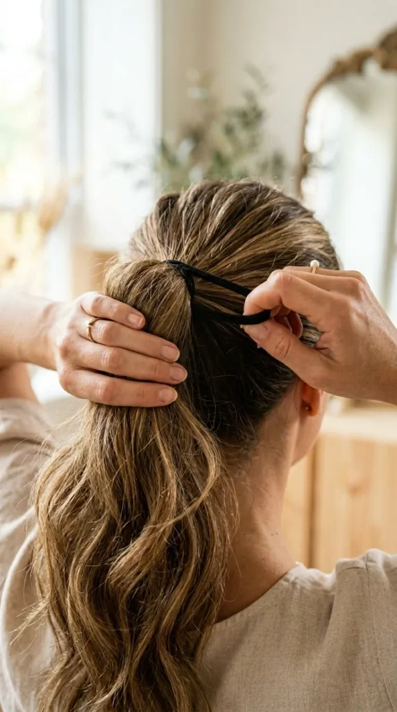 Secure with Hair Tie