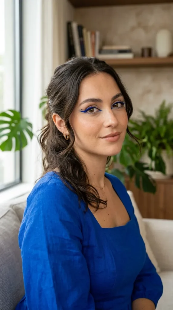 Blue Eyeliner Accent Makeup