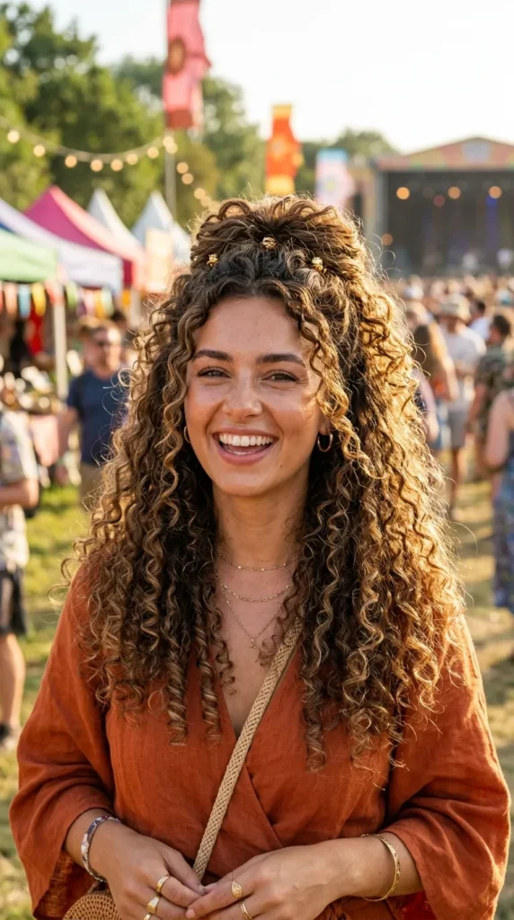 Curly Half-Up Half-Down