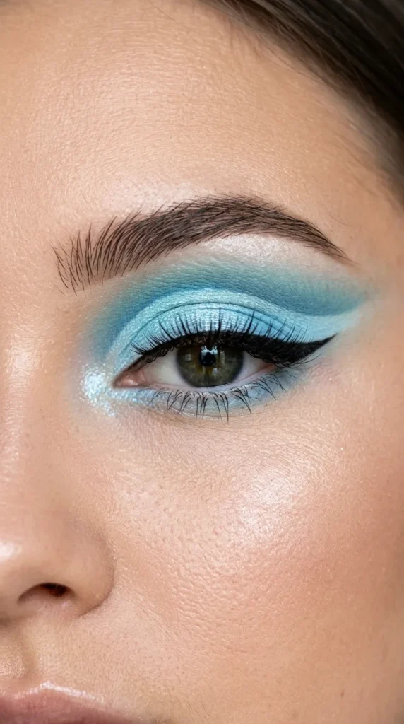 Soft Blue Cut Crease