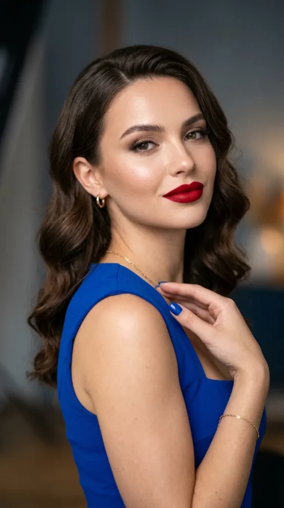 Bold Red Lip Contrast