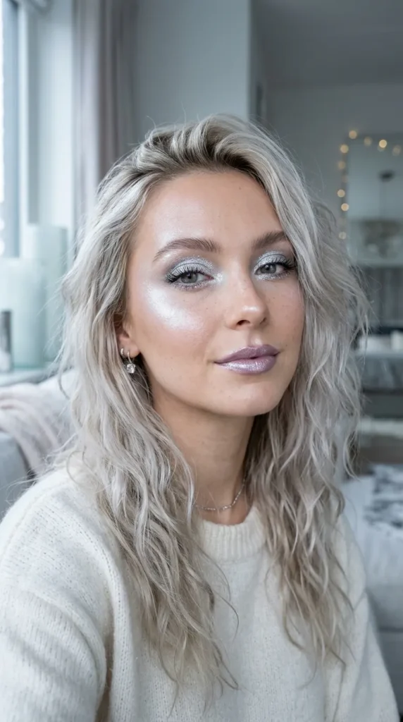 Frosted Silver Glow Makeup