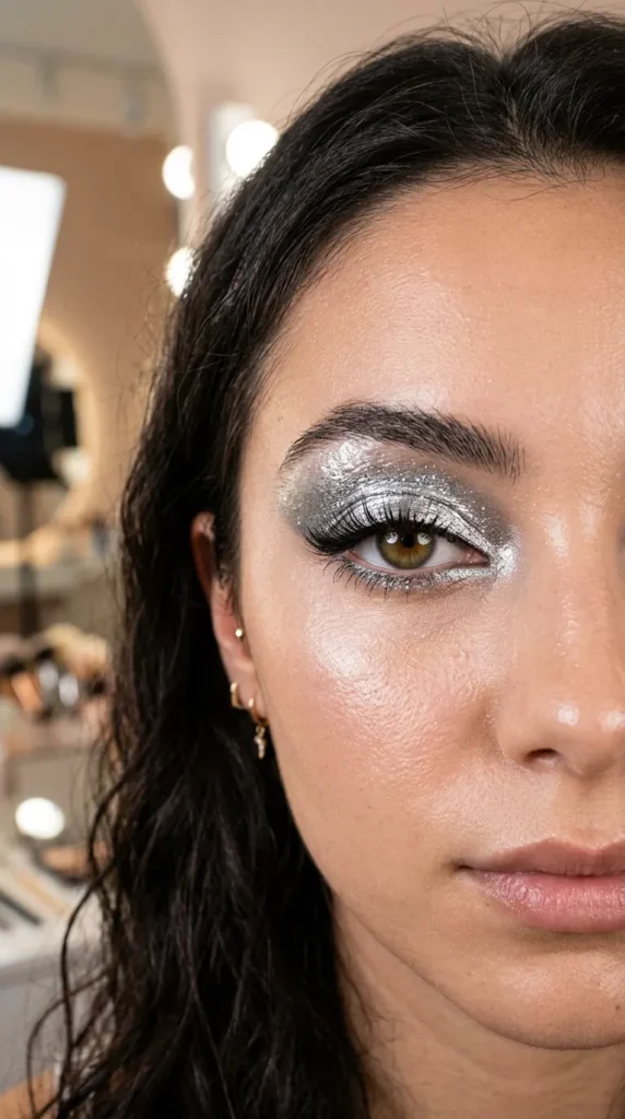 Metallic Silver Full Lid Look