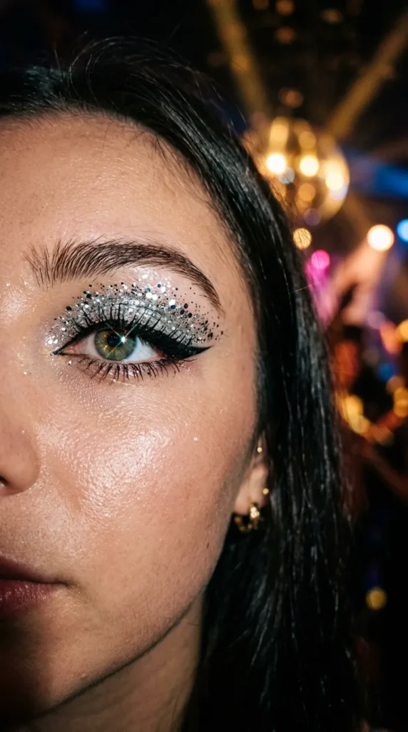 Silver Glitter Party Eyes