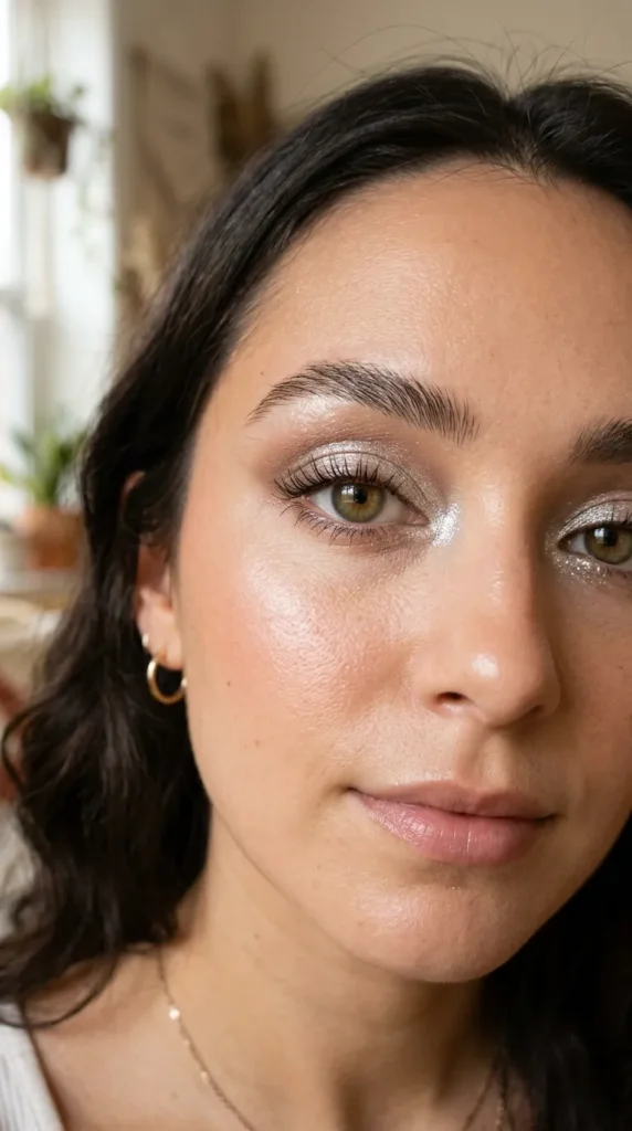 Soft Silver Shimmer Eyes